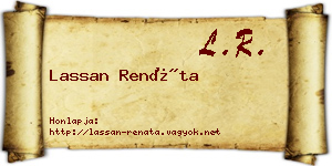 Lassan Renáta névjegykártya